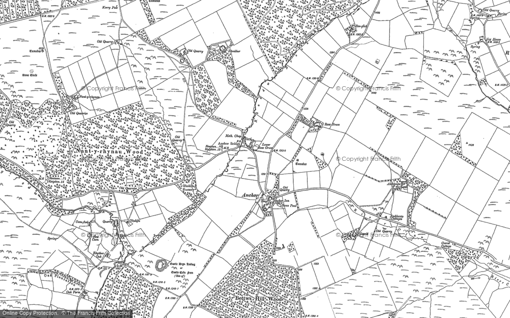 Old Map of Historic Map covering Y Drain in 1884