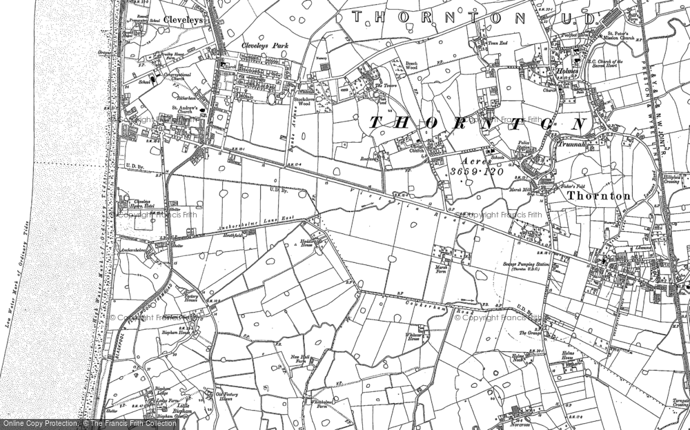 Old Map of Historic Map covering Little Bispham in 1910