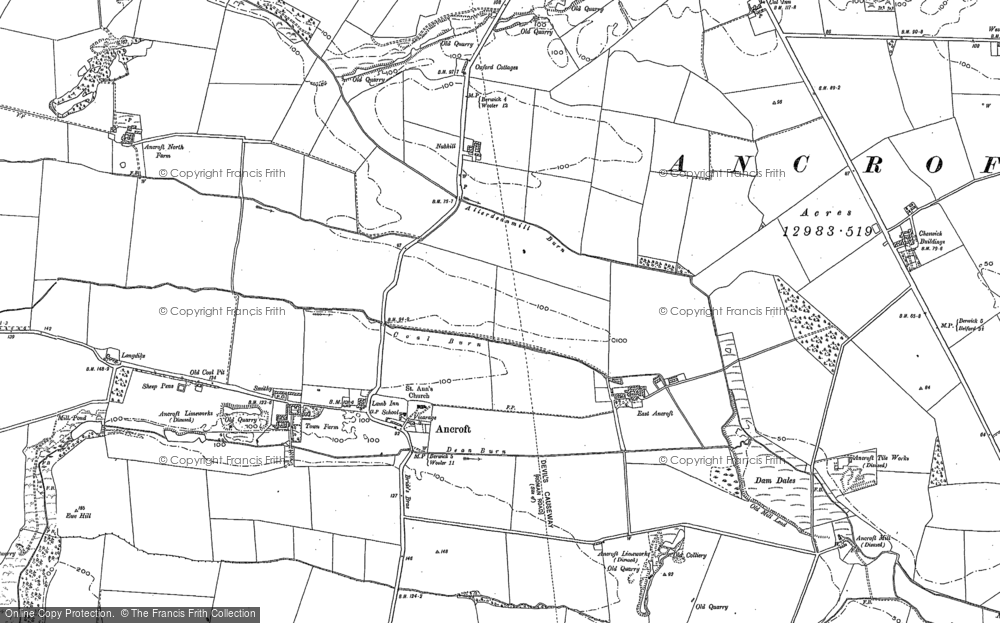 Old Map of Historic Map covering Allerdean Grange in 1897