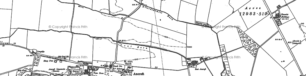Old map of Ancroft Mill in 1897