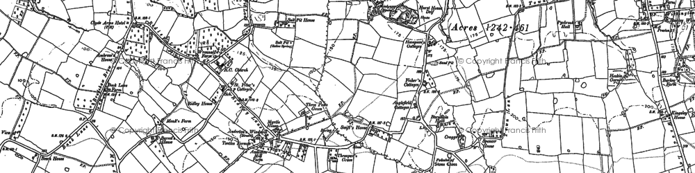 Old map of Heskin Green in 1893