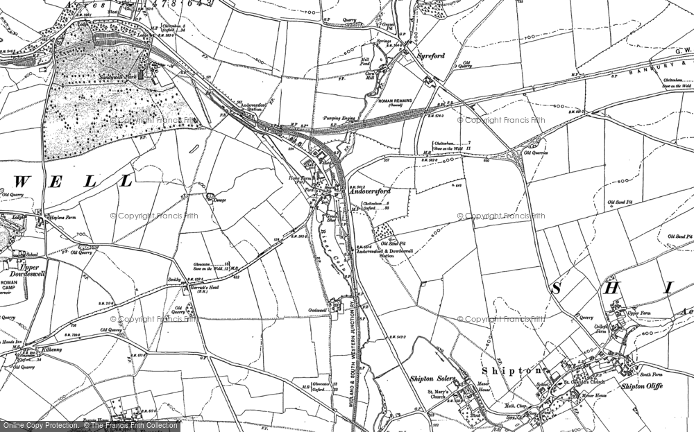 Old Map of Andoversford, 1883 in 1883