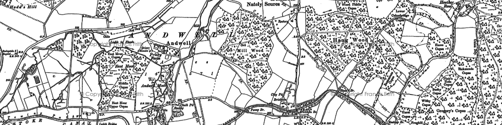 Old map of Water End in 1894