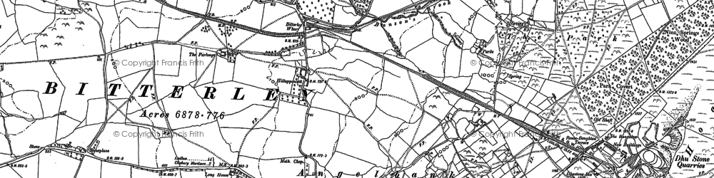 Old map of Dhustone in 1883