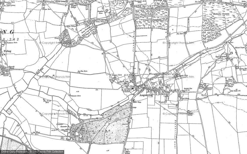 Old Map of Historic Map covering Hammerpot in 1896