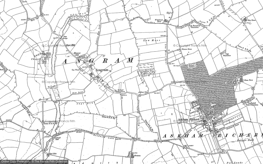 Old Map of Angram, 1891 - 1892 in 1891