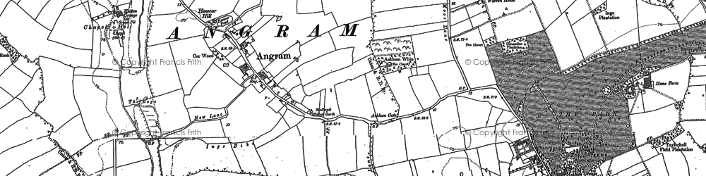 Old map of Angram in 1891