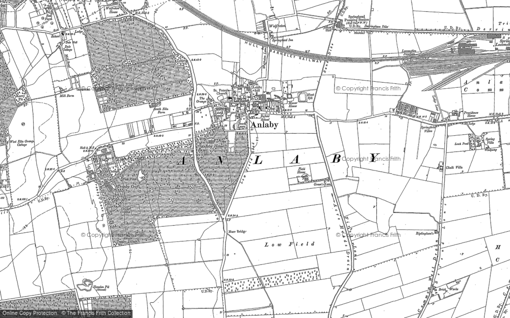 Old Map of Anlaby, 1888 - 1908 in 1888
