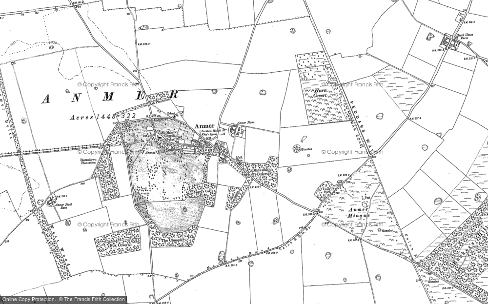 Old Map of Historic Map covering Anmer Minque in 1903