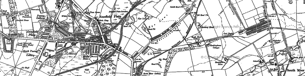 Old map of Annfield Plain in 1895