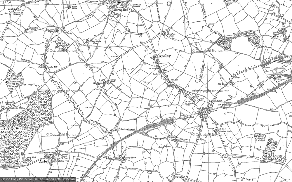Old Map of Historic Map covering Church End in 1901