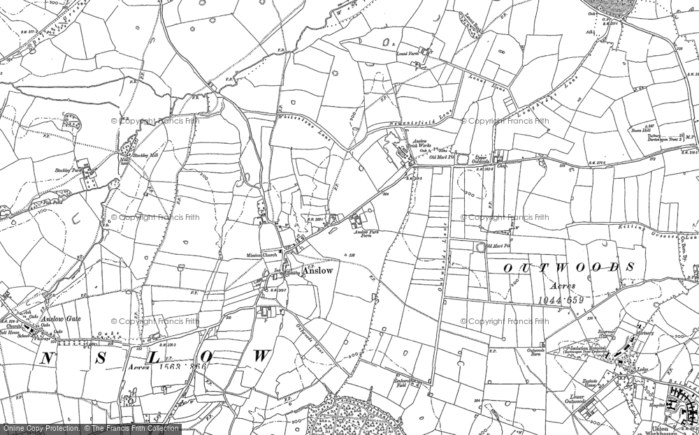 Old Map of Anslow, 1882 in 1882