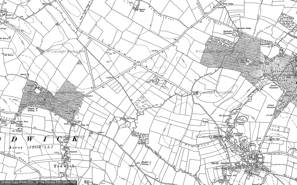 Old Map of Anston Brook, 1890 - 1901 in 1890