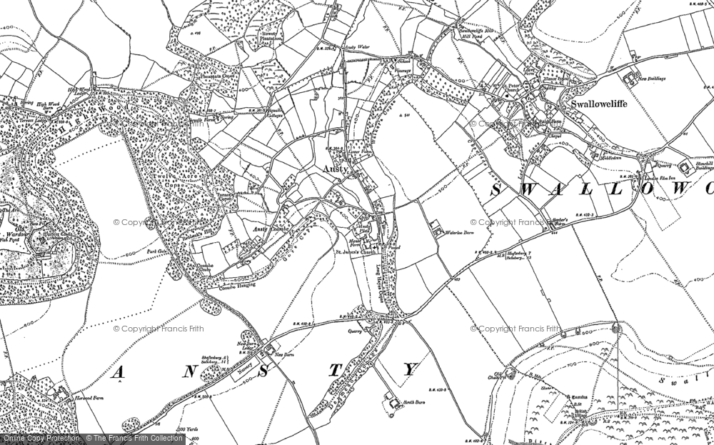 Old Map of Ansty, 1900 in 1900