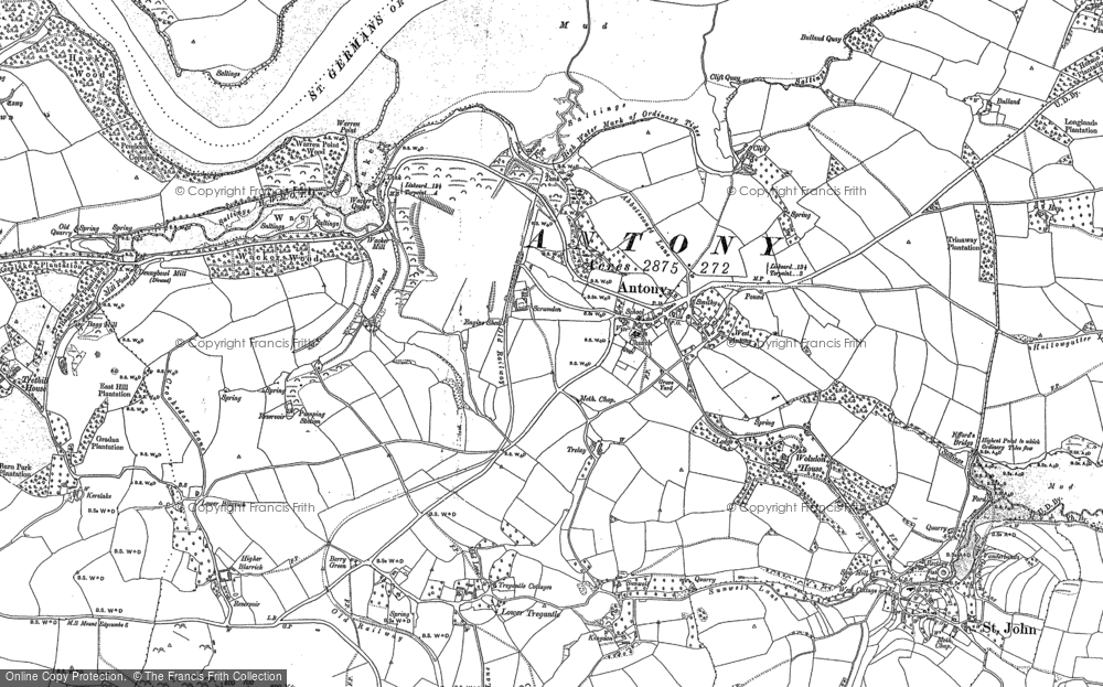 Old Map of Antony, 1883 - 1905 in 1883