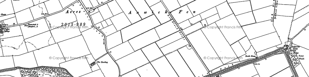 Old map of Anwick Fen in 1887
