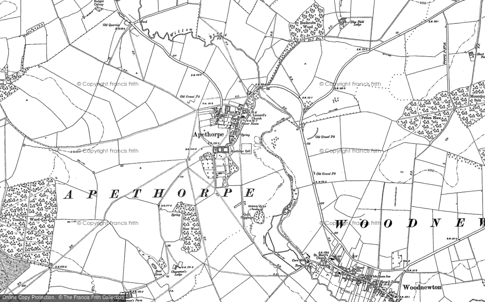 Old Map of Apethorpe, 1885 - 1900 in 1885