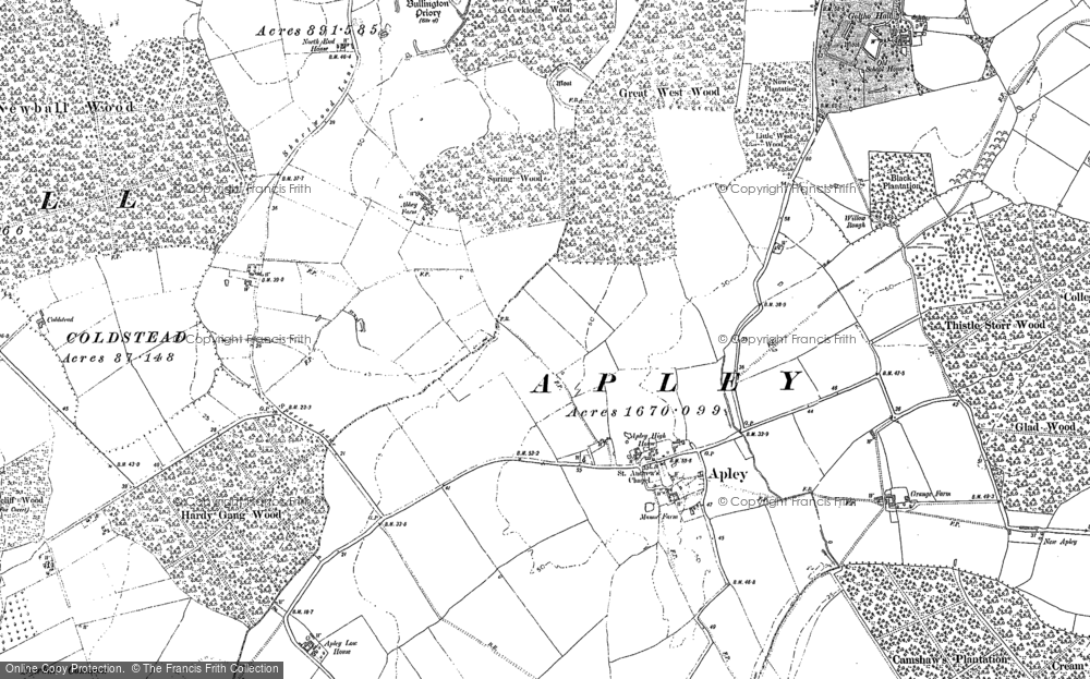 Old Map of Apley, 1886 in 1886