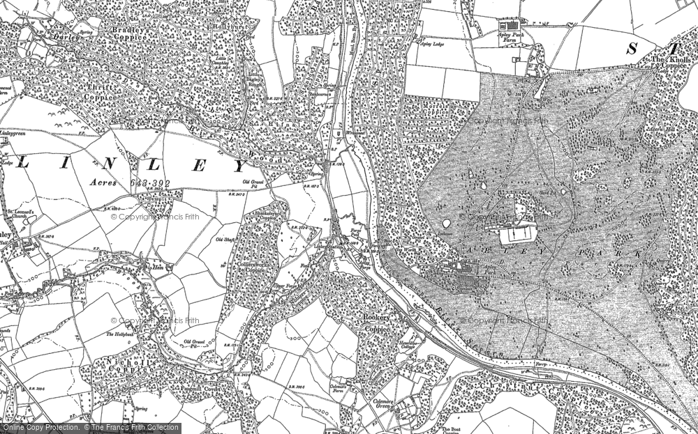 Old Map of Historic Map covering Apley Hall in 1882