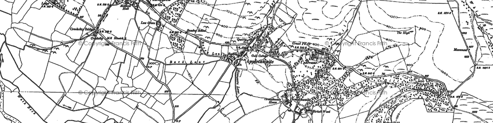 Old map of Applethwaite Gill in 1898