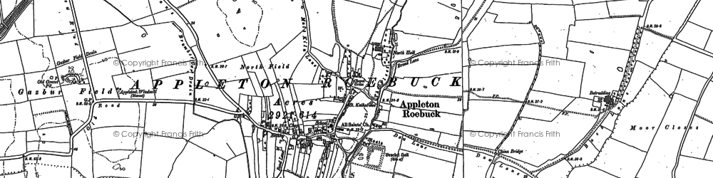 Old map of Appleton Roebuck in 1890