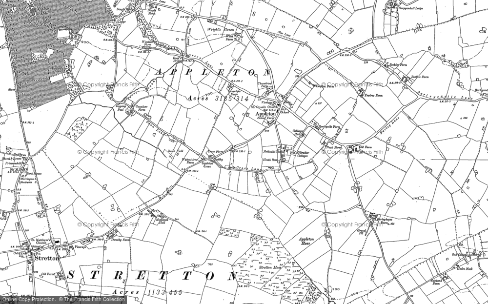 Old Map of Historic Map covering Wrights Green in 1897
