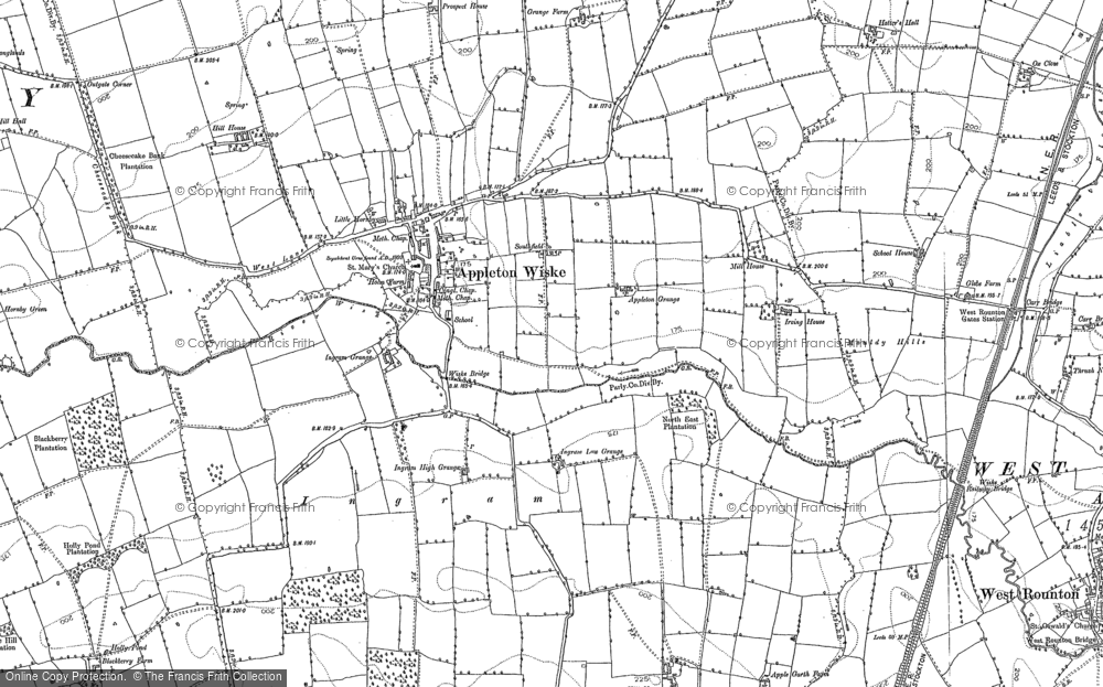 Old Map of Appleton Wiske, 1893 in 1893