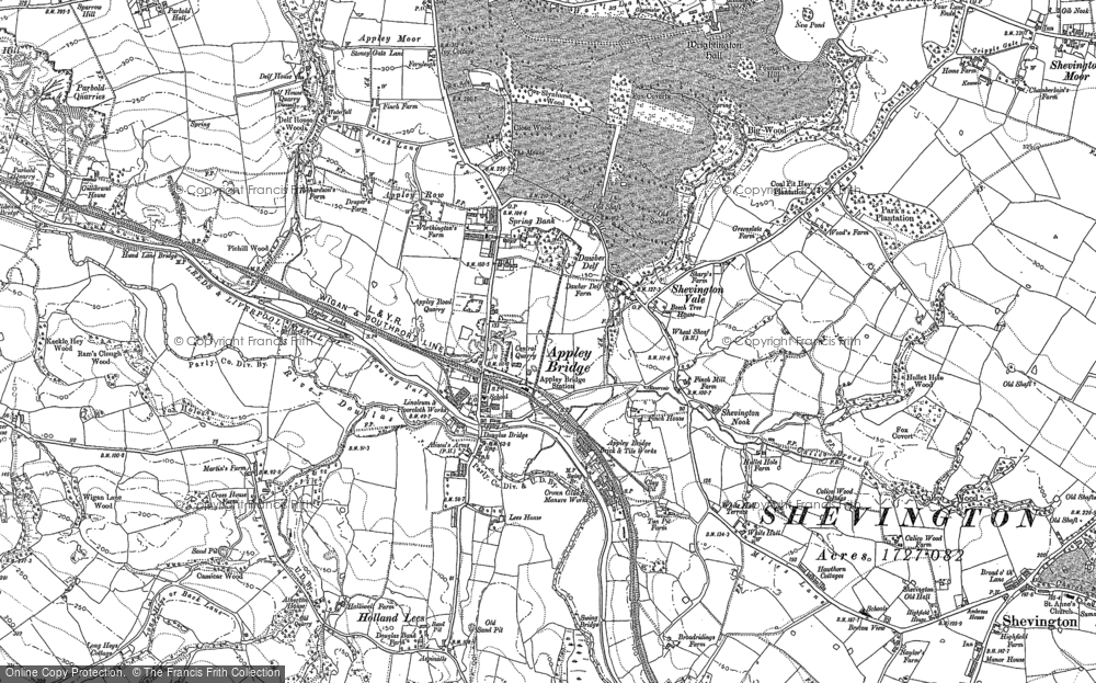 Old Map of Appley Bridge, 1892 in 1892