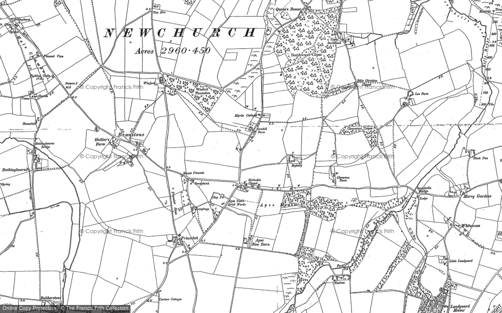 Old Map of Apse Heath, 1896 - 1907 in 1896