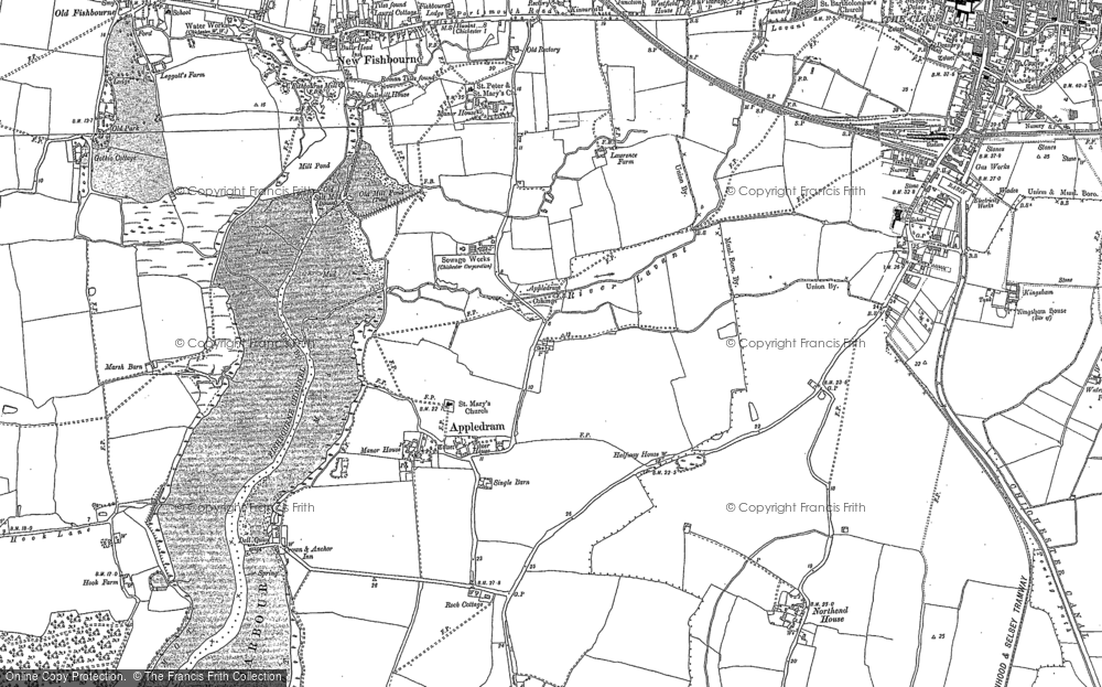 Old Map of Historic Map covering Birdham Pool in 1873