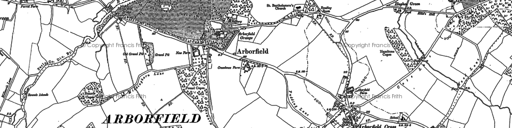 Old map of Langley Common in 1909