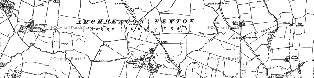 Old map of Burtree Gate in 1896