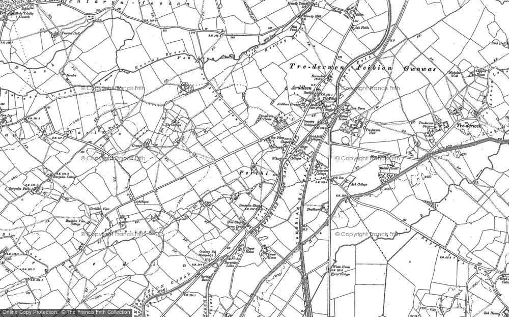 Old Map of Historic Map covering Bele Brook in 1884