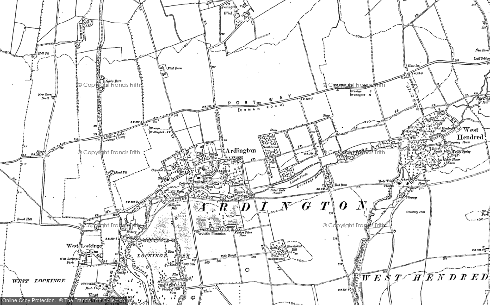 Old Map of Historic Map covering Ardington Ho in 1898