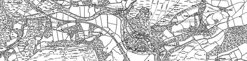 Old map of Blaenglynolwyn in 1902