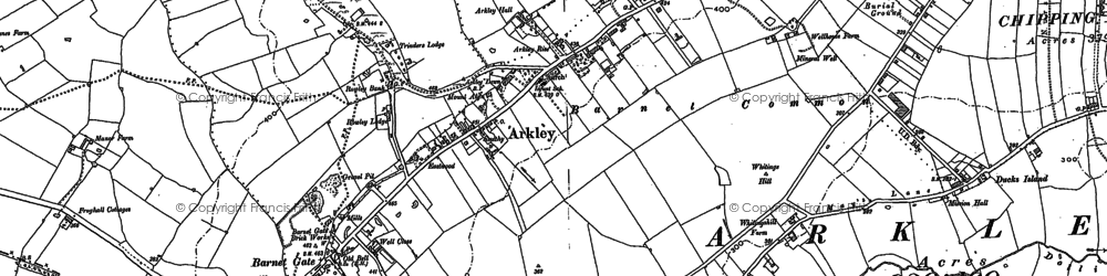 Old map of Barnet Gate in 1896