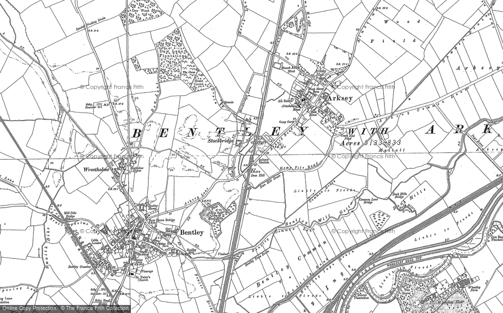 Old Map of Arksey, 1890 - 1904 in 1890