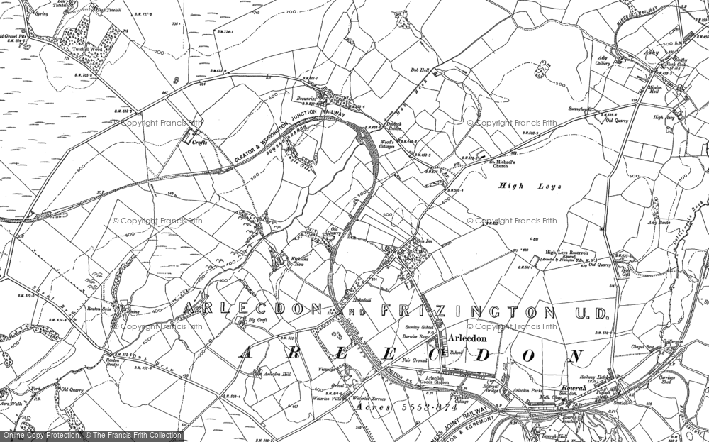 Old Map of Historic Map covering Big Croft in 1898