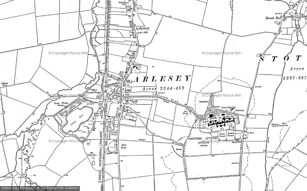 Old Map of Arlesey, 1900 in 1900
