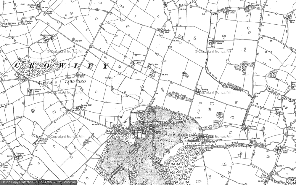 Old Map of Historic Map covering Arley Hall in 1897