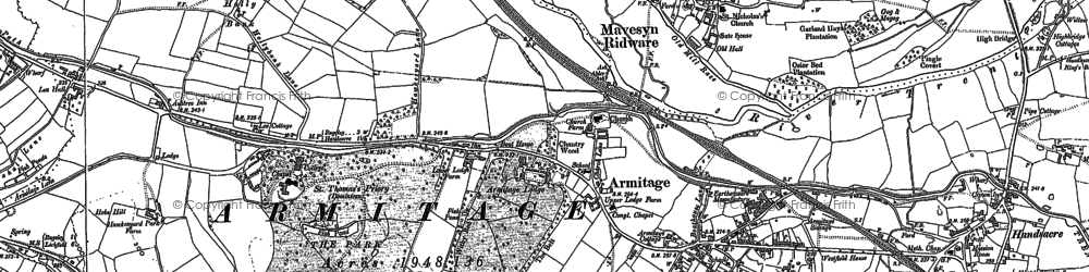 Old map of Brereton Cross in 1882