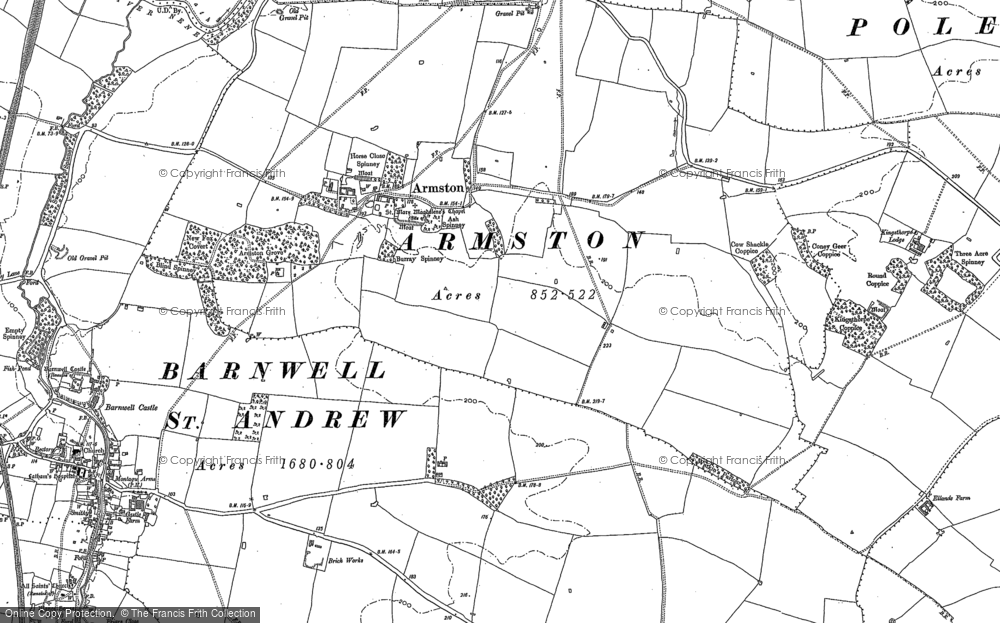 Old Map of Armston, 1899 in 1899