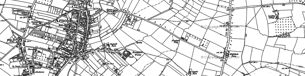 Old map of Arnold in 1883
