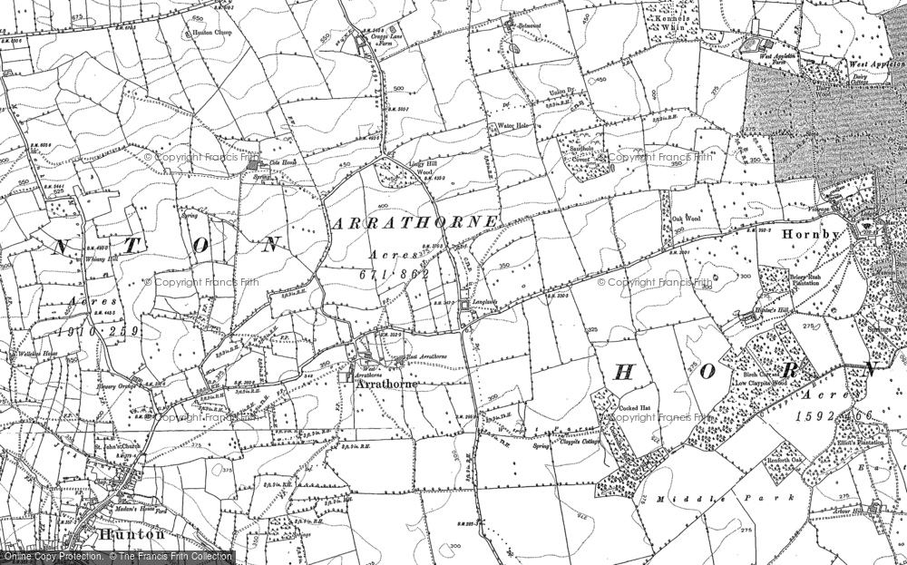 Old Map of Arrathorne, 1891 in 1891
