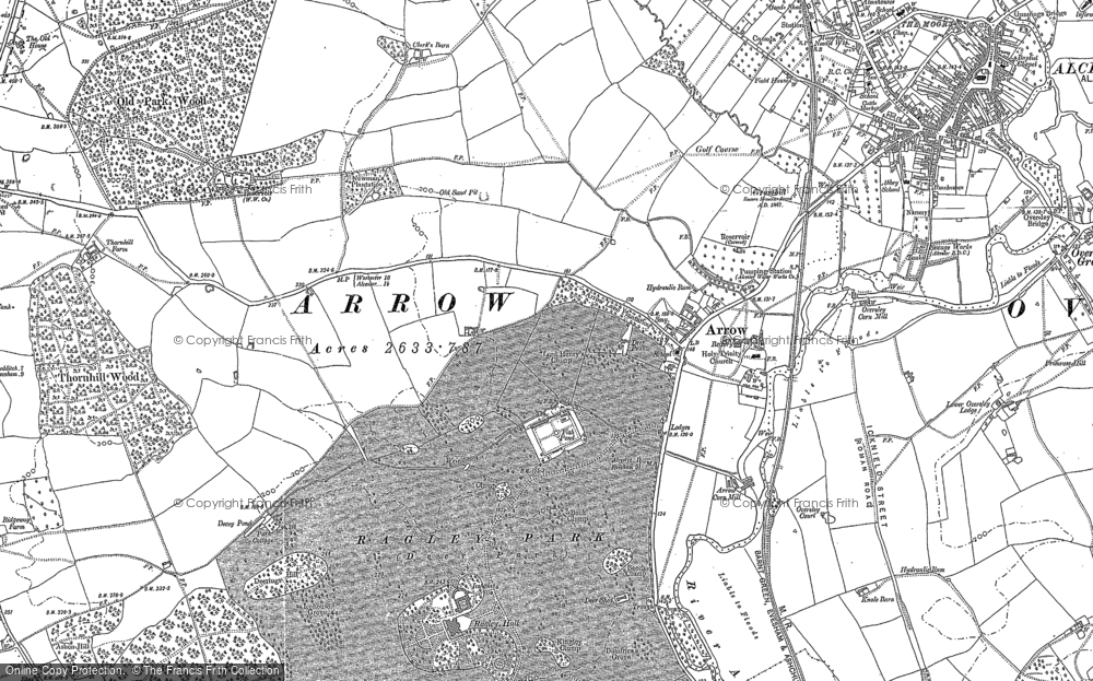 Old Map of Historic Map covering Ragley Hall in 1885