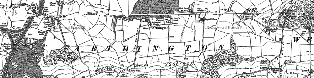 Old map of Arthington Hall in 1888