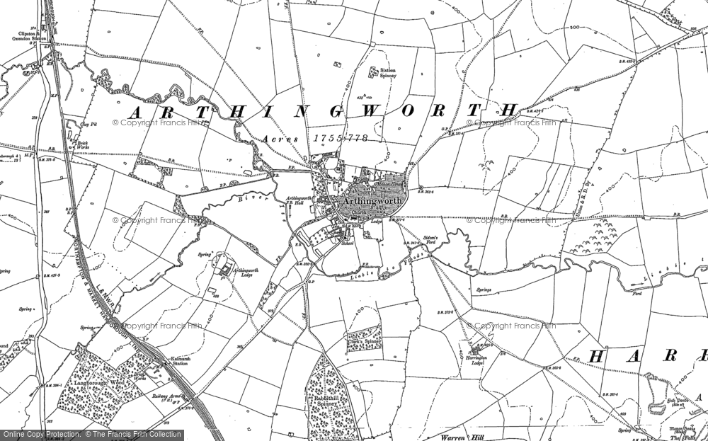 Old Map of Arthingworth, 1884 - 1899 in 1884