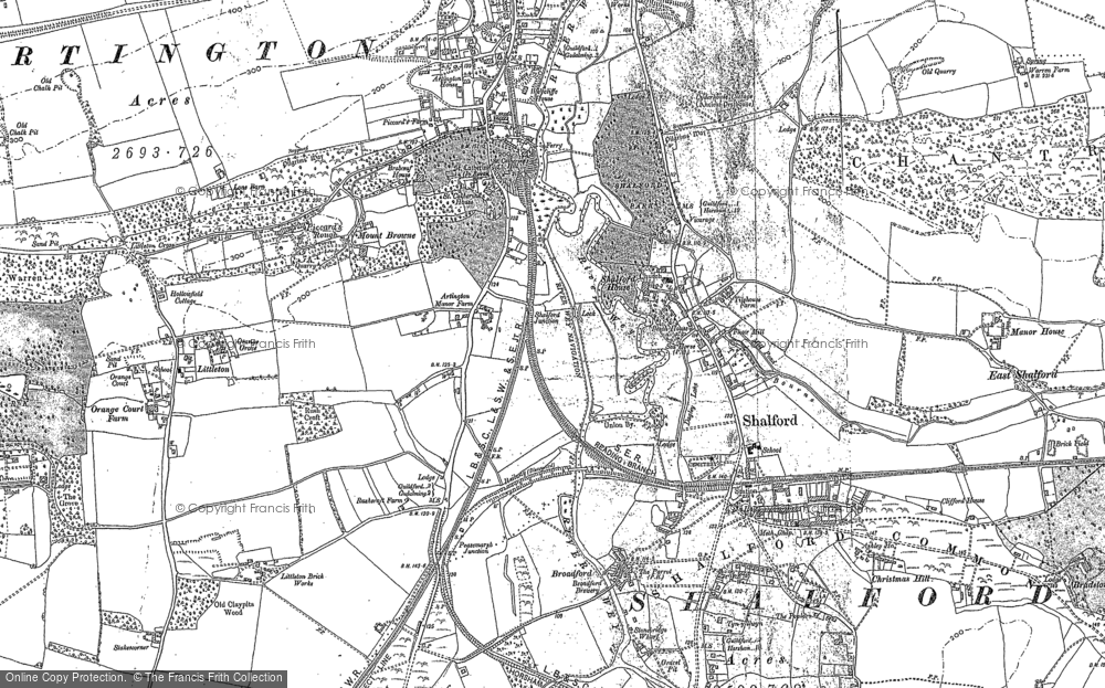Old Map of Artington, 1895 in 1895