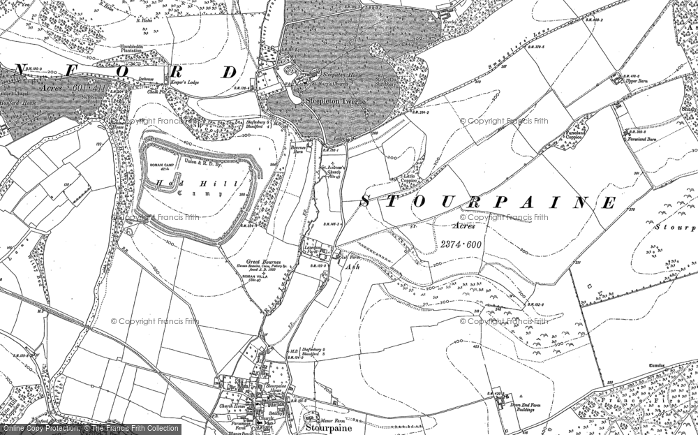 Old Map of Ash, 1886 in 1886