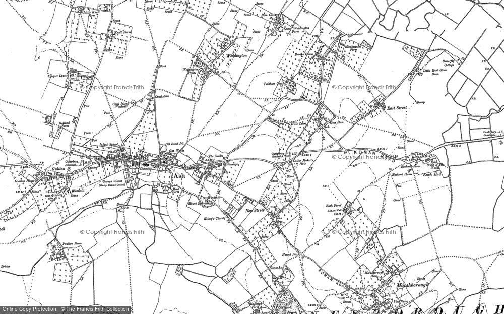 Old Map of Historic Map covering Upper Goldstone in 1896